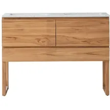 Tikamoon Edgar - Badezimmermöbel aus massivem Teakholz und Premium-Terrazzo Moon 120 cm