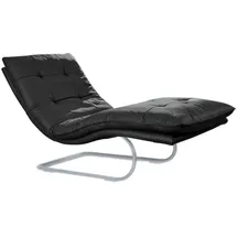 W.Schillig Relaxliege daily dreams Leder 75 x 91 x 170 cm grau mit Kissen