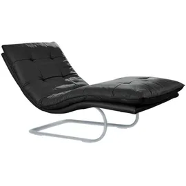 W.Schillig Relaxliege daily dreams Leder 75 x 91 x 170 cm grau mit Kissen