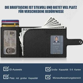 snmoec Geldbörse Geldbörse Herren mit RFID Schutz, Portmonee Portemonnaie Herren klein Slim Wallet mit Münzfach, 12 Karten Kreditkartenetui Geldbeutel