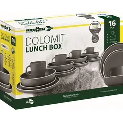 Brunner - Campinggeschirr "Lunch Box Dolomit Grey"  16-teilig