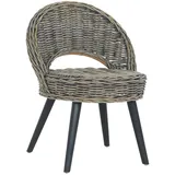 vidaXL Sessel Kubu-Rattan Schwarz