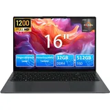 Molegar 16 Zoll Laptop mit Beleuchteter Tastatur,1920×1200 FHD IPS Display,32GB RAM 512GB SSD,AMD Ryzen3 3250U,1MP Webcam,WiFi,BT,HDMI,USB,Type-C,Fingerprint,Numpad,für Business und Studenten