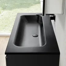 rivea Möbelwaschtisch 121 x 14,2 x 51,5 cm Schwarz Matt