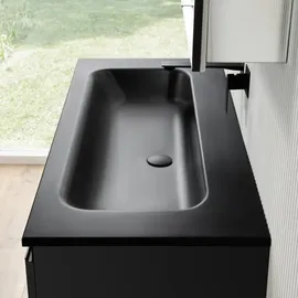 rivea Möbelwaschtisch 121 x 14,2 x 51,5 cm Schwarz Matt