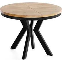 WFL GROUP Runder Ausziehtisch 90-190 x 77 cm braun