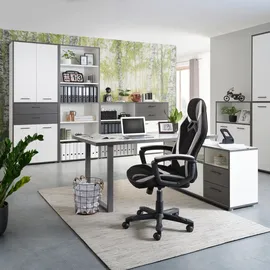 mömax Mehrzweckschrank in Grau/Weiß