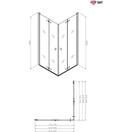 Sat Sk Duschkabine Quadrat 90x90 cm SATSK9090C