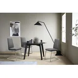 Polsterstuhl STRESSLESS "Laurel", grau (grau batick, chrom glänzend), B:53cm H:92cm T:59cm, Leder BATICK: BATICK ist ein leicht korrigiertes, durchgefärbtes und genarbtes Möbelleder, bei dem die meisten Unebenheiten und Spuren in der Regel entfernt wurden., Stühle, Polsterstuhl, Low Back, Größe L, mit Beinen aus Stahl in Chrom glänzend