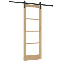 vidaXL Haustür Schiebetür ORKDAL Natürlich und Schwarz 73,5 x 198,5 cm (1-St) schwarz