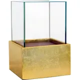 Vivanno Deko-Windlicht Kerzenhalter viereckig CANDELITA - Gold Hochglanz 20x20x29