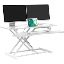 bonVIVO Höhenverstellbarer Schreibtisch/Stehpult 95 x 40 - Sit-Stand-Erhöhung Macht Jede Workstation zum Standing Desk - Belastbar bis 15 kg Gadgets - Weiß