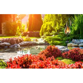 NÄVE LED Solar Erdspieß Flamme Metall H: 84cm 1 Stück orange bronze