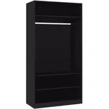 vidaXL Kleiderschrank Cam 100 x 200 x 50 cm Schwarz