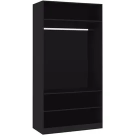 vidaXL Kleiderschrank Cam 100 x 200 x 50 cm Schwarz
