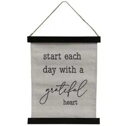 Chic Antique Kleine Leinwand mit Text zum Aufhängen, H30/L22 cm, natur