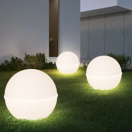 just light. LED Kugelleuchte 2er Set Kunststoff 40x40x71 cm mit Kabel und Spieß weiß