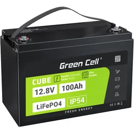 Green Cell CUBE LiFePO4 Spezial-Akku LiFePo-Block Schraubkontakt Li-Ion 12.8 V 100 Ah 12.80