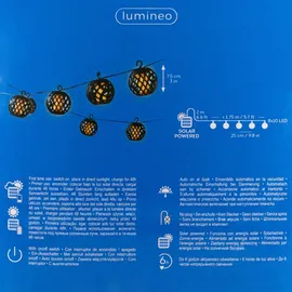 Lumineo Lichterkette Kunststoff 175 cm inkl. LED-Lampe schwarz