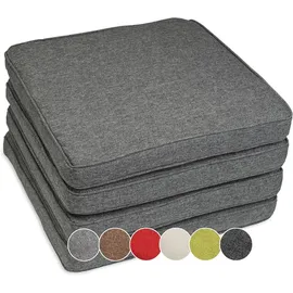 sunnypillow Sitzkissen 50 x 50 x 5 cm grau 4-tlg.