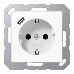 Jung  SCHUKO-Steckdose mit USB-Ladegerät Typ C (alpinweiß)