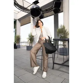 Reisenthel shopper M glossy dots black -