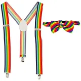 Set Hosenträger & Fliege, bunt