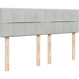 vidaXL Boxspringbett mit Matratze Hellgrau 140x200 cm Samt