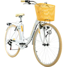 KS-Cycling Cantaloupe 28 Zoll RH 48 cm Damen weiß inkl. Korb