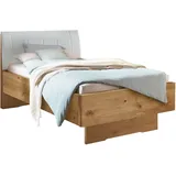Wiemann Holzbett WIEMANN "Cardiff, Bettgestell, Bettrahmen, teilmassiv, mit Polsterkopfteil", bianco, eiche teilmassiv, B:120cm L:190cm, Betten, Fußteil aus Massivholz, verschiedene Größen