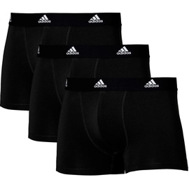 adidas Herren Boxershorts, Multipack - Trunks, Active Flex Cotton, Logo, einfarbig Schwarz XL