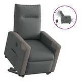vidaXL Relaxsessel mit Aufstehhilfe Elektrisch Dunkelgrau Stoff