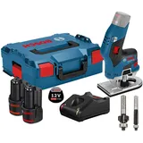 Bosch GKF 12V-8 12 V / 2x 2,0 Ah Akku + Ladegerät inkl. 2x Fräser in L-Boxx