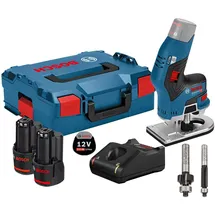 Bosch GKF 12V-8 12 V / 2x 2,0 Ah Akku + Ladegerät inkl. 2x Fräser in L-Boxx