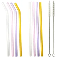 La Vague Wiederverwendbares Glastrinkhalm-Set 4 St. Bunt