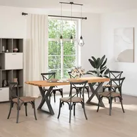 VidaXL Esstisch Hellbraun 240x90x74 cm Massivholz Eiche Rechteckig -