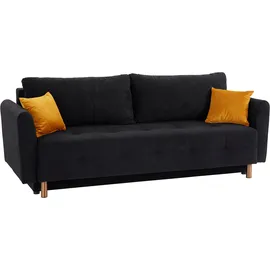 INOSIGN Schlafsofa »Nordic«, mit Federkern und Metallbeinen, Steppung im Sitzbereich schwarz