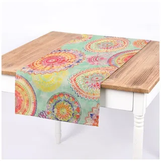 SCHÖNER LEBEN. Tischläufer SCHÖNER LEBEN. Tischläufer Outdoor Mandala Watercolour mint bunt, abwaschbar bunt