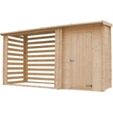 TIMBELA Gartenhaus mit Brennholzregal 3.64 m2 M205