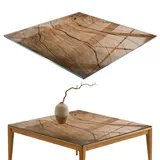 Tulup Tischplatte 50 x 50 cm Glas Braun