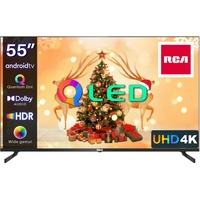 RCA QLED Fernseher 55 Zoll Smart TV 4K UHD HDR HLG Android TV Dolby Audio Google Assistant Triple Tuner WiFi Bluetooth HDMI USB (2023)