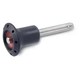 113.6-6-80 Edelstahl-Kugelsperrbolzen, mit Kunststoff-Knopf, Bolzen Werkstoff 1.4542
