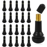 20 Stück TR413 Gummi Ventile, Universal Reifenventil Metall Ventileinsatz Autoventil Snap-In Autoreifen Ventil Schwarz Gummiventil Reifen für Auto Motorräder Fahrräder
