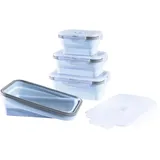 GOURMETmaxx Aufbewahrungsbehälter 4-teiliges Set Silber