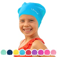 Limmys Premium Badekappe Kinder, badehaube Kinder - Langes und kurzes Haar Schwimmkappe Kinder und Badekappe für Mädchen Jungen – Hochwertige Qualität, Dehnbare & Bequeme Badekappe (L, Türkis)