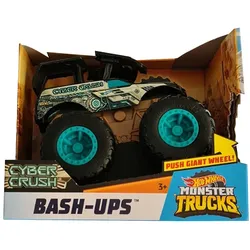 Mattel® Spielzeug-Monstertruck Mattel Hot Wheels GCF97 - Monster Truck 1:64, BASH, (Monster Truck 1:64, BASH-UPS Cyber Crush Actioncar) bunt