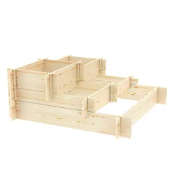 Oviala Business Gemüsegarten-Quadrat 5 Fächer aus Holz