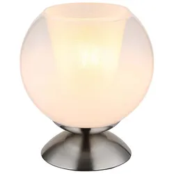 Tischleuchte Beistellleuchte Nachttischlampe verchromt opal Glaskugel Kristalle
