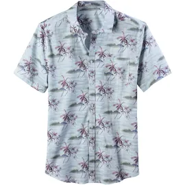 Beachtime Hawaiihemd »Regular fit«, Kurzarm, Freizeithemd mit Palmenprint, reine Baumwolle, Gr. S (37/38) N-Gr, blau-bedruckt, , 67525506-S N-Gr