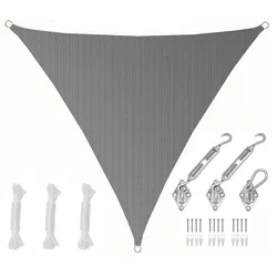 3x3x3 UV Sonnensegel Dreieckig Atmungsaktiv - Sonnenschutz Segel mit Befestigung